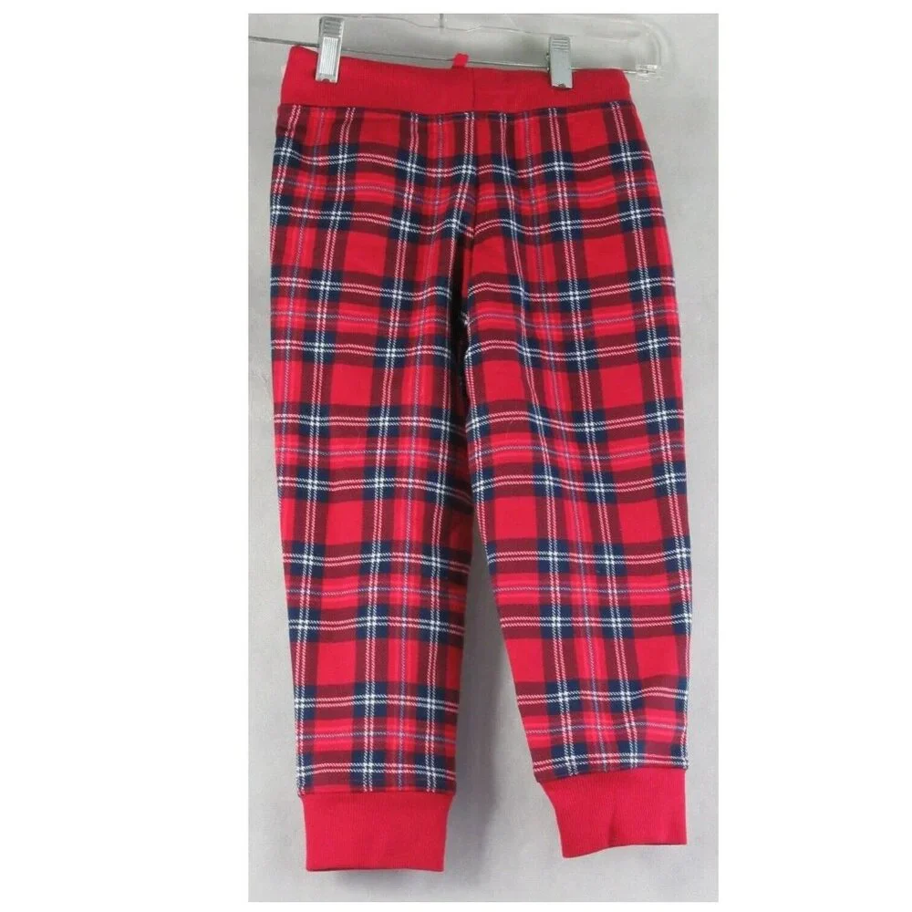 Charter Club Kids Jogger Pajama Pants, Red Blue Holiday Plaid, 10 to 12